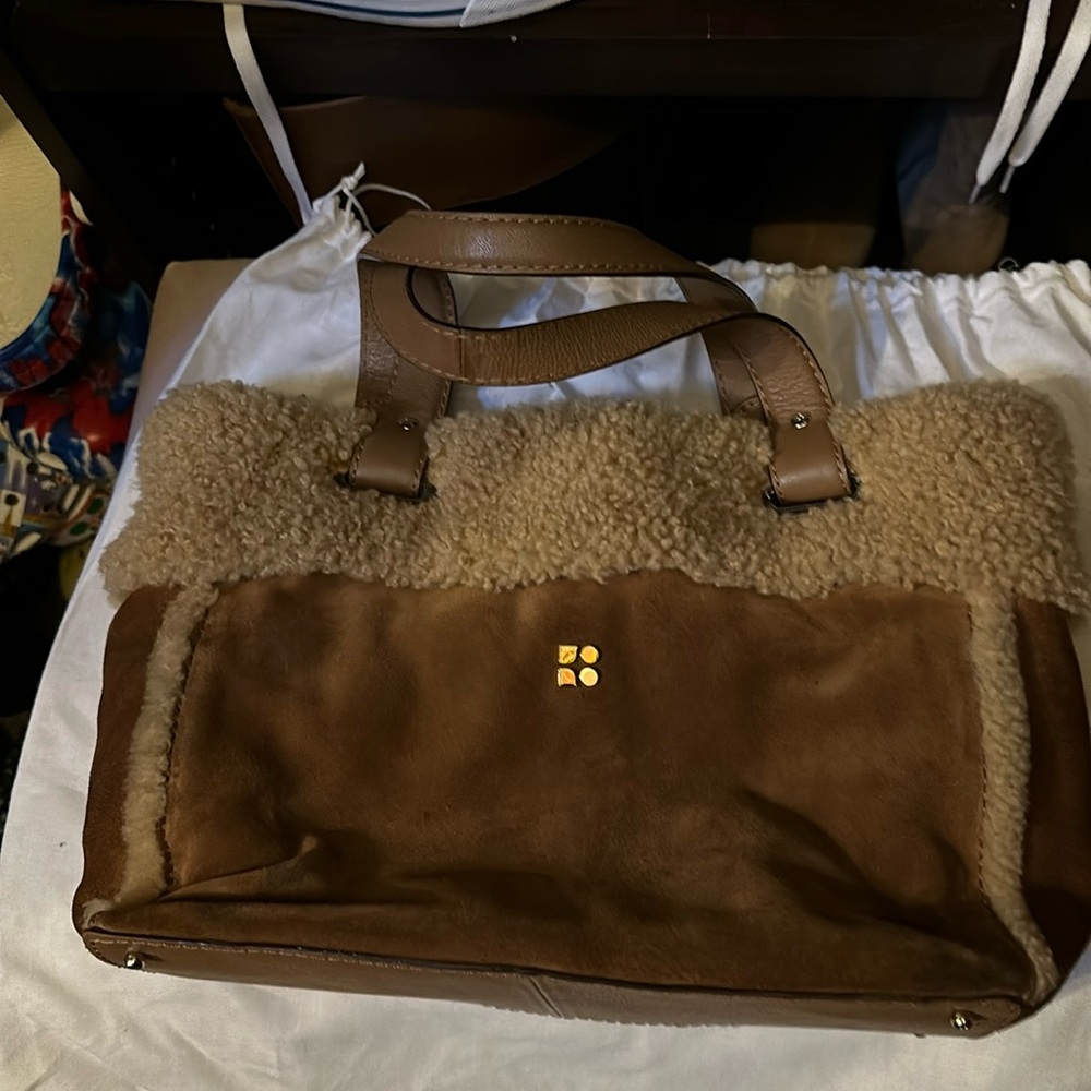 Vintage Kate Spade Suede and and teddy bear fur handbag